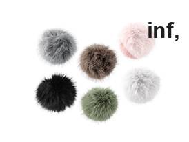 Pon-pon, in pelliccia, con fibbia, dimensioni: Ø 11 cm