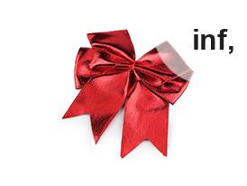 Fiocco metallico rosso, natalizio