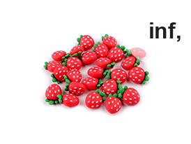 Bottone, motivo: fragola 3D, dimensioni: 34'