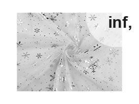 Tulle, con fiocchi di neve, metallizzati