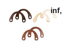 Manici in legno per borse / borsette, dimensioni: 15 x 22 cm, con fori