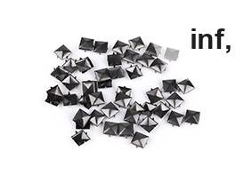 Punte piramidali per abbigliamento, in acciaio inox, dimensioni: 12 x 12 mm