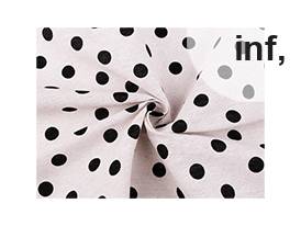 Tessuto di cotone / imitazione lino, materiale grezzo, motivo: pois