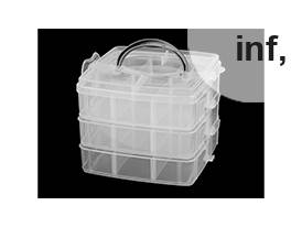 Scatola/valigetta in plastica, a 3 livelli, con manico