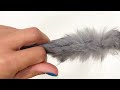 Pelliccia decorativa / abbigliamento, con ciuffo rotondo, motivo: animalier, larghezza: 4,5 cm