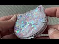 Specchio cosmetico con glitter liquido, motivo: gatto