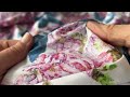Tessuto di cotone / tela, motivo: fiori, farfalle, larghezza: 220 cm